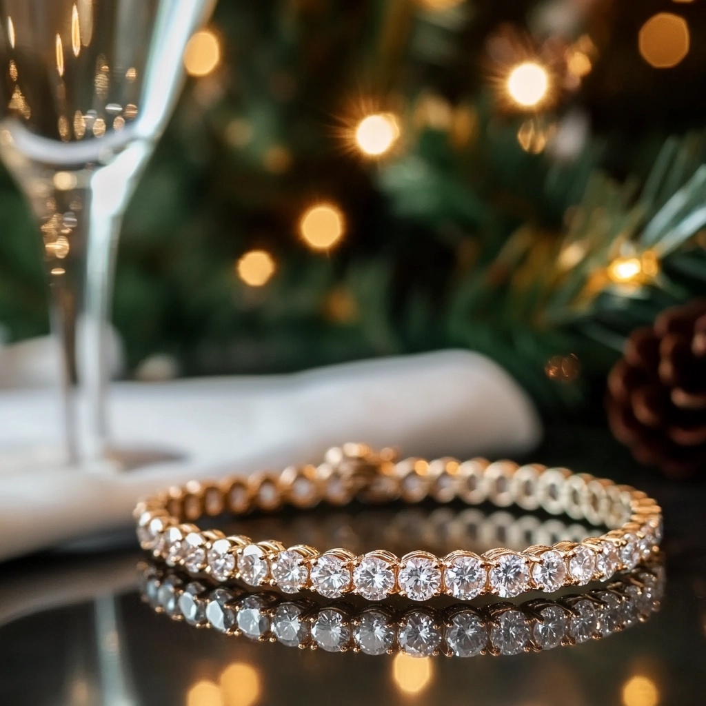 Holiday Jewelry Shopping at Hal Davis Jewelers A beautiful display of holiday jewelry, including diamond rings and watches, at Hal Davis Jewelers in Boise, Idaho.