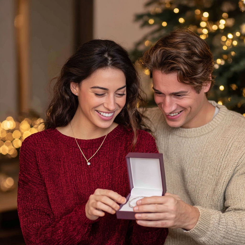 Downtown Boise at Christmas with Hal Davis Jewelers storefront decorated with holiday lights